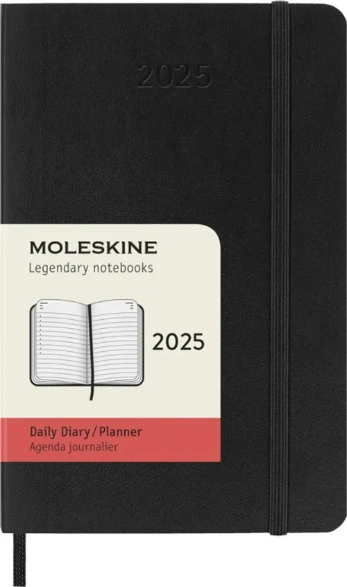 Diář Moleskine 2025 denní měkký černý S