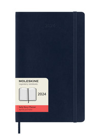 Diář Moleskine 2024 denní měkký modrý L