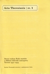 Acta Theresiania I
