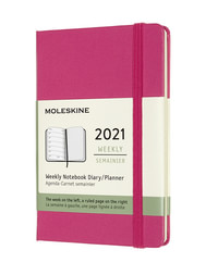 Plánovací zápisník Moleskine 2021 tvrdý růžový S
