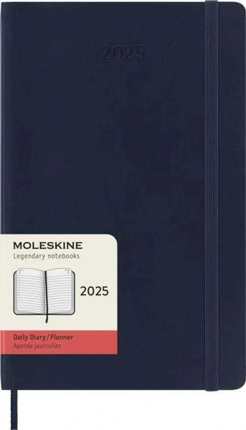 Diář Moleskine 2025 denní měkký modrý L