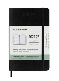 Plánovací zápisník Moleskine 2022-2023 měkký černý S