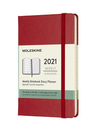 Plánovací zápisník Moleskine 2021 tvrdý červený S