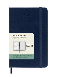 18měsíční plánovací zápisník Moleskine 2023-2024 tvrdý modrý S