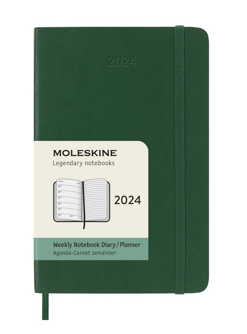Plánovací zápisník Moleskine 2024 měkký zelený S