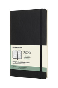 Horizontální týdenní diář Moleskine 2020 měkký černý L
