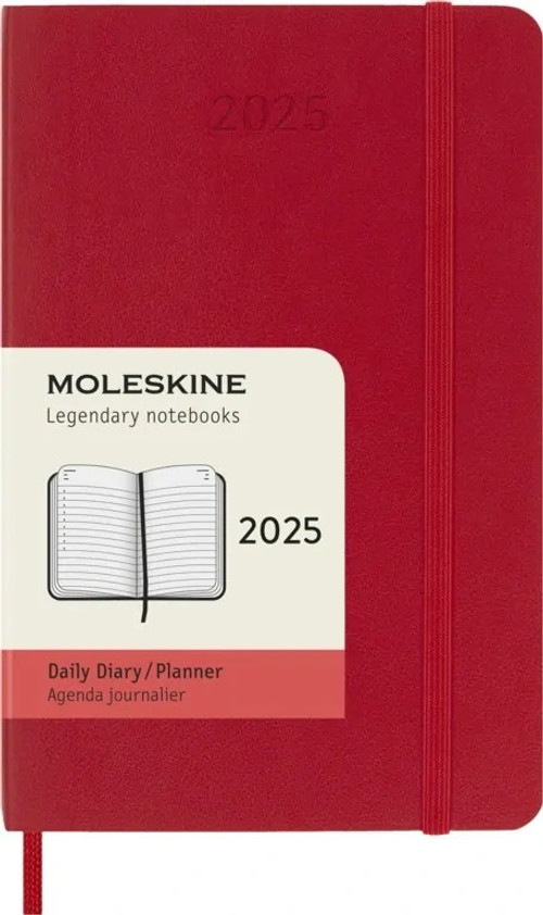 Diář Moleskine 2025 denní měkký červený S