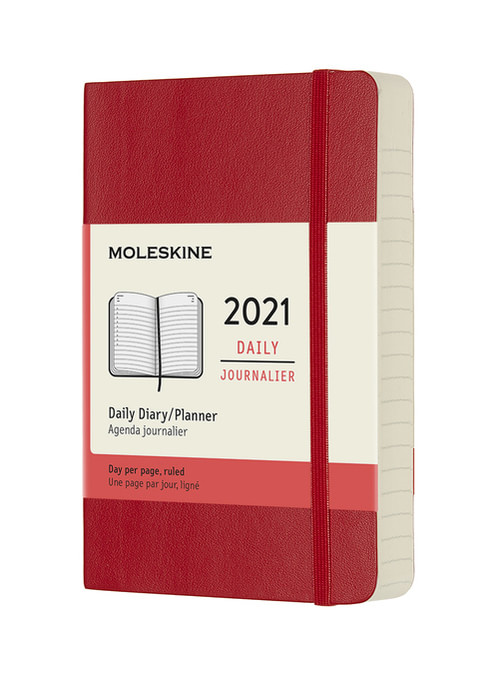 Diář Moleskine 2021 denní měkký červený S