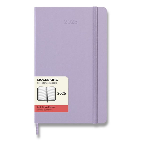 Diár Moleskine 2026 - tvrdé dosky, L, denné, lila