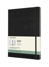 Plánovací zápisník Moleskine 2021 tvrdý černý XL
