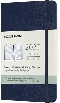 Horizontální týdenní diář Moleskine 2020 měkký černý S