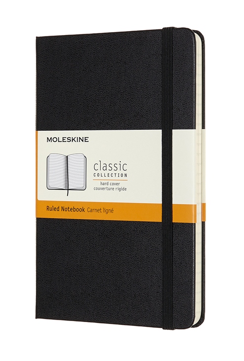 Zápisník Moleskine tvrdý linkovaný černý M