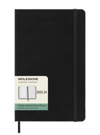 18měsíční plánovací zápisník Moleskine 2023-2024 tvrdý černý L