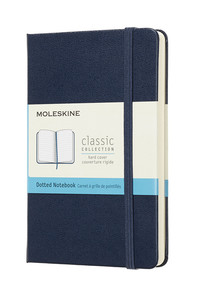 Zápisník Moleskine tvrdý tečkovaný modrý S