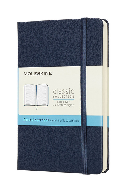 Zápisník Moleskine tvrdý tečkovaný modrý S