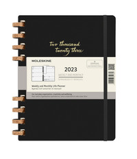 Spirálový plánovací zápisník Moleskine 2023 černý XL