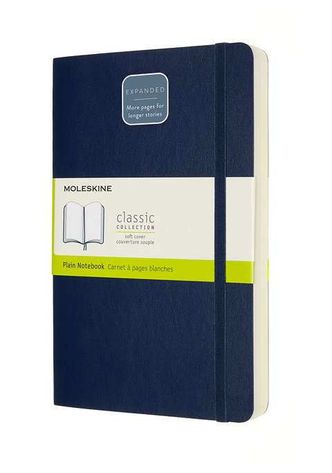 Zápisník Moleskine Expanded měkký čistý modrý L