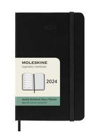 Plánovací zápisník Moleskine 2024 tvrdý černý S