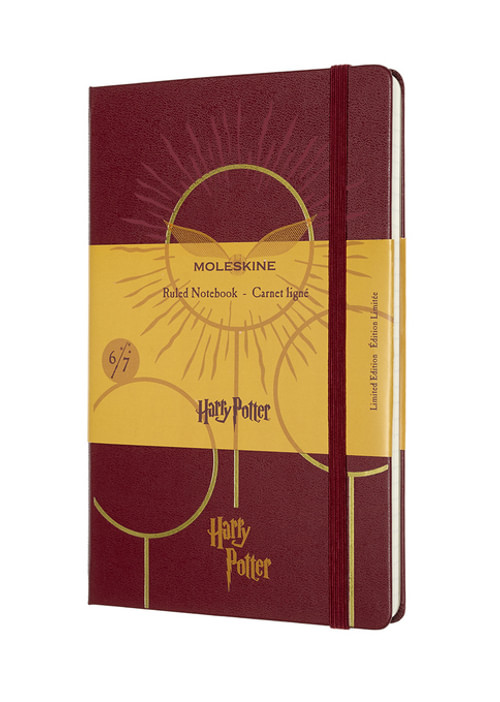 Harry Potter zápisník Moleskine linkovaný tmavě červený L