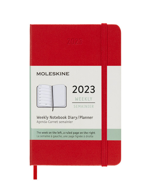 Plánovací zápisník Moleskine 2023 tvrdý červený S