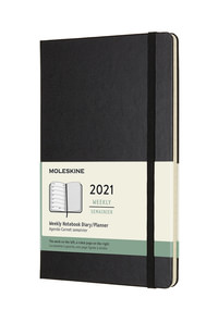 Plánovací zápisník Moleskine 2021 tvrdý černý L