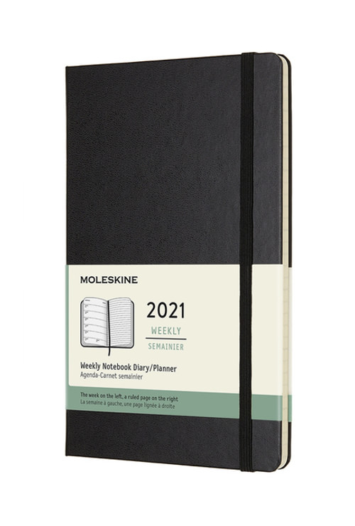 Plánovací zápisník Moleskine 2021 tvrdý černý L