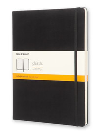 Zápisník, linkovaný, černý XL