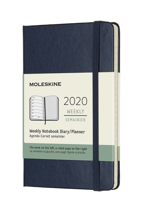 Plánovací zápisník Moleskine 2020 tvrdý modrý S