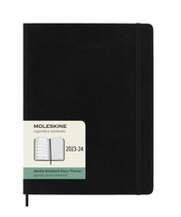 18měsíční plánovací zápisník Moleskine 2023-2024 měkký černý XL