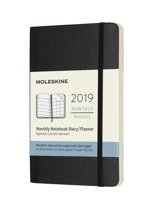 Měsíční diář Moleskine 2019 měkký S