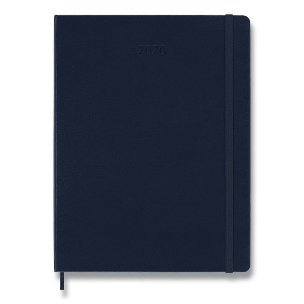 Diár Moleskine 2026 - tvrdé dosky, XL, týždenný, modrý