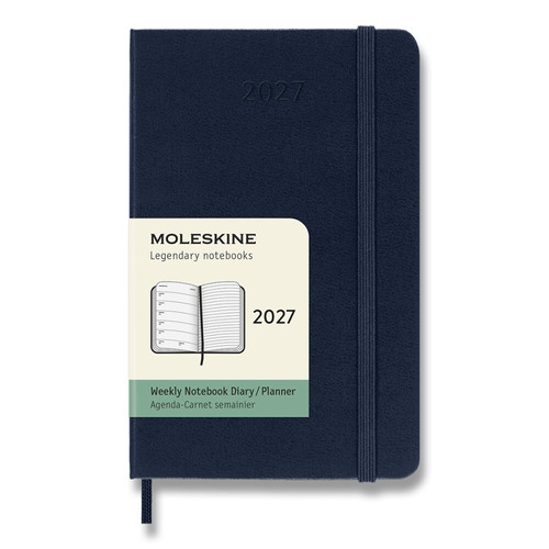 Moleskine 2027 - diár v tvrdých doskách - veľkosť S, týždenný, modrý