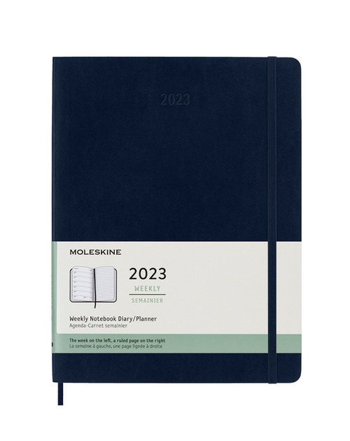 Plánovací zápisník Moleskine 2023 měkký modrý XL