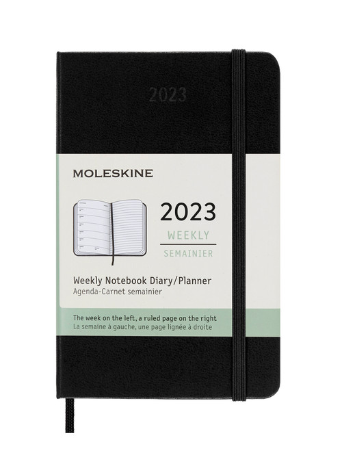Plánovací zápisník Moleskine 2023 tvrdý černý S