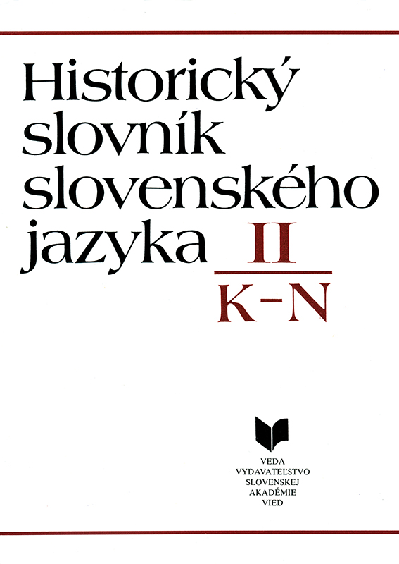 Historický slovník slovenského jazyka II K-N