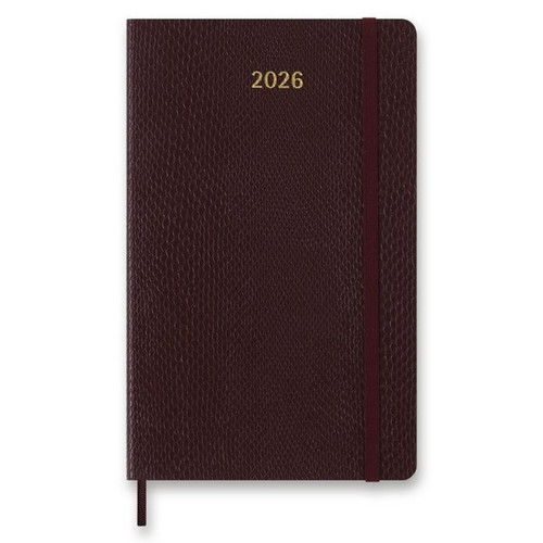 Diár Moleskine Precious & Ethical 2026 - mäkké dosky, L, týždenný, vínový