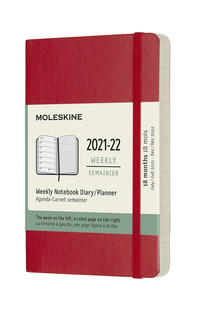Plánovací zápisník Moleskine 2021-2022 měkký červený S