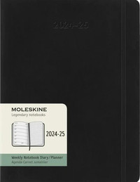 18měsíční plánovací zápisník 2024-2025 měkký černý XL