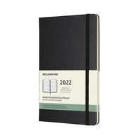 Horizontální týdenní diář Moleskine 2022 tvrdý černý L