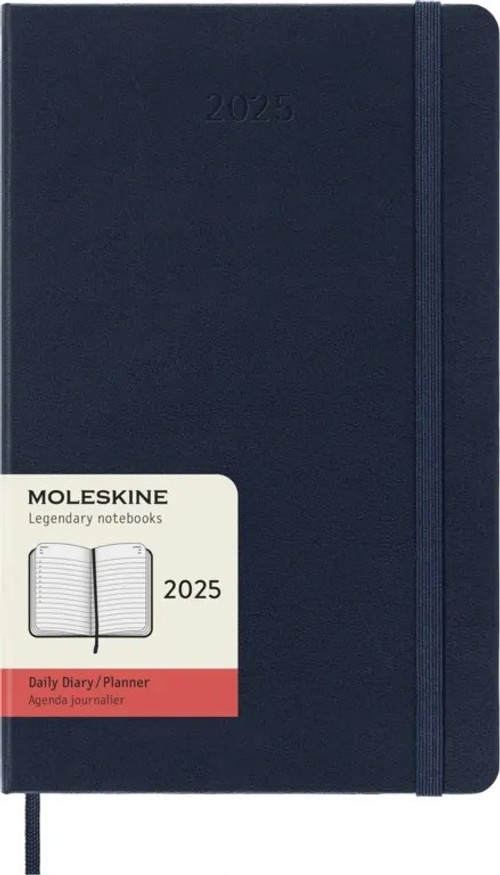 Diář Moleskine 2025 denní tvrdý modrý L