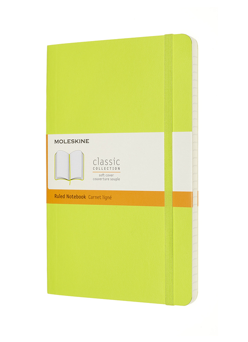 Zápisník Moleskine měkký linkovaný žlutozelený L