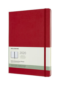 Plánovací zápisník Moleskine 2020 tvrdý červený XL
