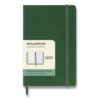 Moleskine 2027 - diár v tvrdých doskách - veľkosť S, týždenný, tmavozelený