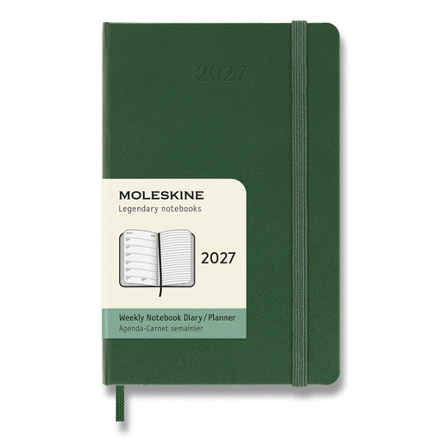 Moleskine 2027 - diár v tvrdých doskách - veľkosť S, týždenný, tmavozelený