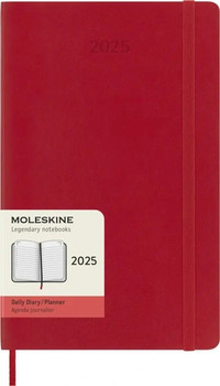 Diář Moleskine 2025 denní měkký červený L