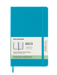 Plánovací zápisník Moleskine 2022-2023 tvrdý světle modrý L