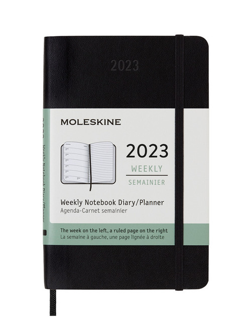 Plánovací zápisník Moleskine 2023 měkký černý S