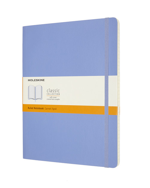 Zápisník Moleskine měkký linkovaný světle modrý XL