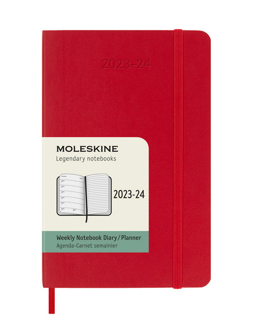 18měsíční plánovací zápisník Moleskine 2023-2024 měkký červený S