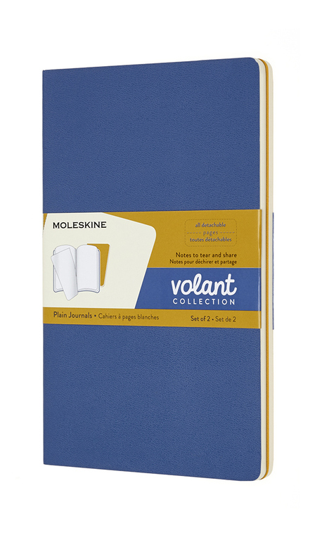Volant zápisníky Moleskine 2 ks čistý modrý a žlutý L
